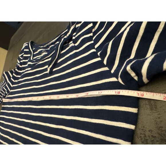 St. John's Bay Nautical Navy/ White Stripe with Tie 3/4 Sleeves Top- Sz M - Picture 5 of 8